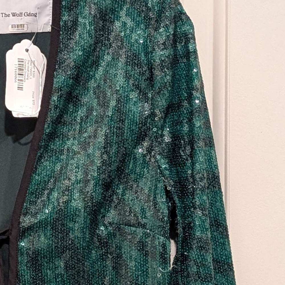 The Wof Gang Green Sequin Long Sleeve Dress - Picture 3 of 14
